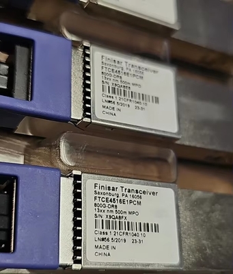 Nuevos módulos ópticos paralelos Finisar QSFP-DD-800G-DR8 500m SMF MPO16 de alta velocidad para conmutadores de red 800G, capacidad de 16 núcleos, equipos de fibra óptica 400G
