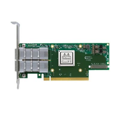 Mellanox MCX654106A-ECAT Connect-6 Tarjeta de red cableada de doble puerto QSFP56 100GbE para servidor interno de centro de datos PCIe en stock