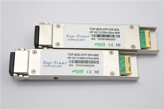 Módulo 10G SFP+ BIDI TX 1330nm RX 1270nm de Toptrans los 60Km 10G SFP