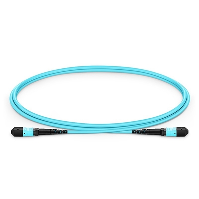 Tipo cable OM3 de la aguamarina el 1m MPO MPO del tronco de la fibra óptica de OFNP con varios modos de funcionamiento