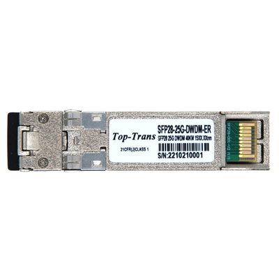Transmisores-receptores 50ghz 100ghz del interruptor óptico de la banda L de la banda del Top-transporte 25G DWDM SFP+40KM C