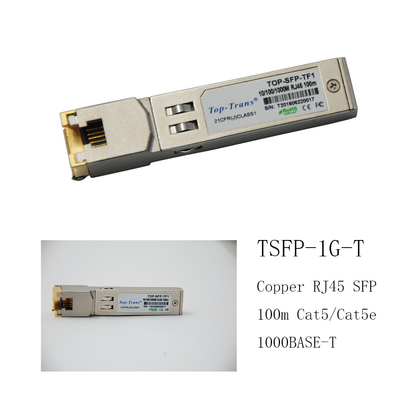 Transmisor-receptor óptico del Arista SFP-1 G-T Compatible Copper RJ45 SFP el 100m Cat5 Cat5e