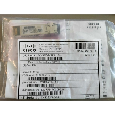 La óptica de la longitud de onda larga de los módulos del canal SFP+ de la fibra de Cisco 8Gbps DS-SFP-FC8G-LW