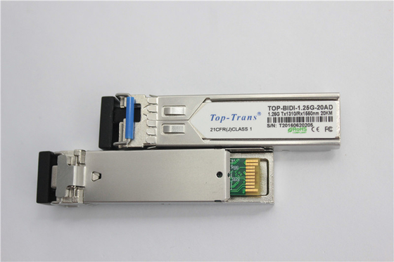 Transmisor-receptor a una cara de Cisco GLC-BX-20U 1.25G BIDI SFP 1310nm 1550nm los 20km SMF LC