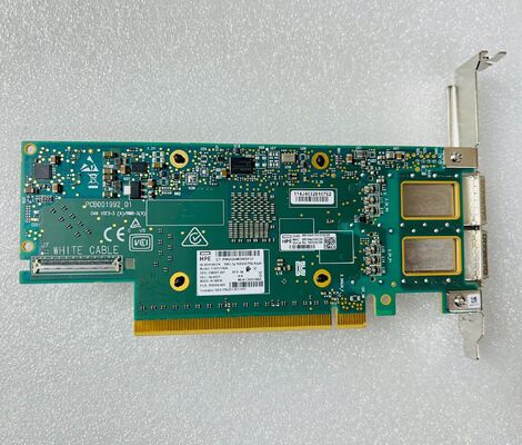 HP CX651105A Connect-6 VPI 100Gbps QSFP56 Adaptador de red de servidor de fibra óptica PCIe 3.0 X16 Tarjeta Ethernet interna