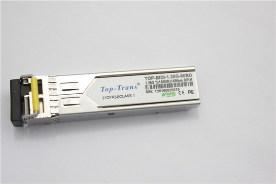 Transmisor-receptor óptico los 80KM Rohs de Toptrans BIDI 1.25G-80AD/BD SFP
