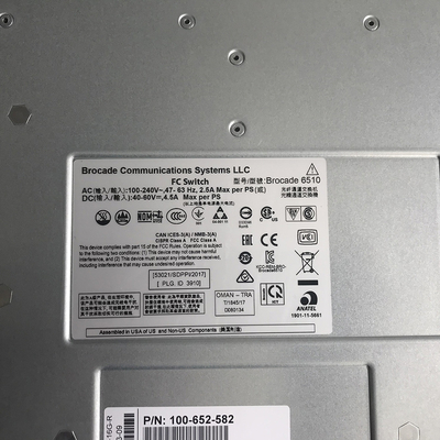 Corriente continua del interruptor de BR-6510DC-24-8 G-R Brocade 6510 SAN 24P 8GB SWL